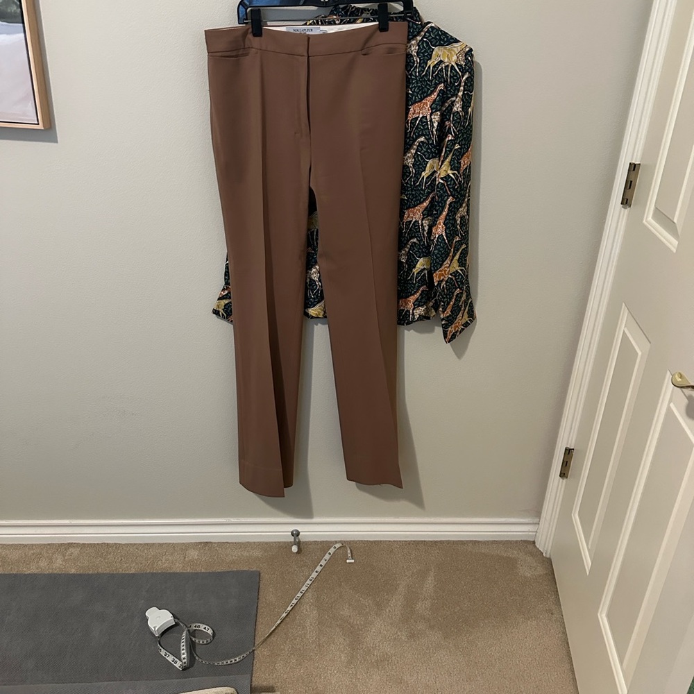 MM Lafleur Classic Brown Straight Leg Pants